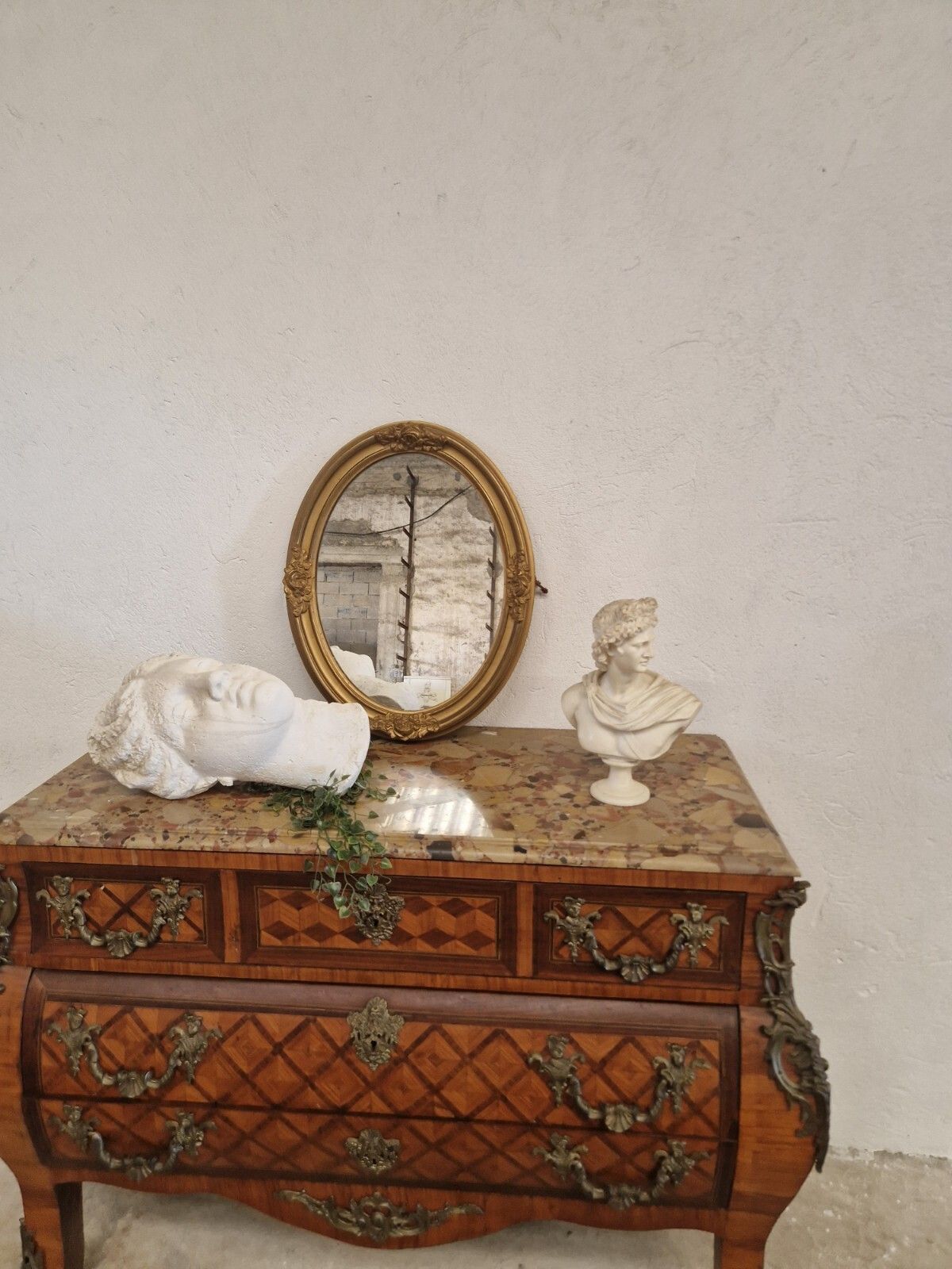 19th Century French Oval Mirror Louis XVI Style photo vinterior