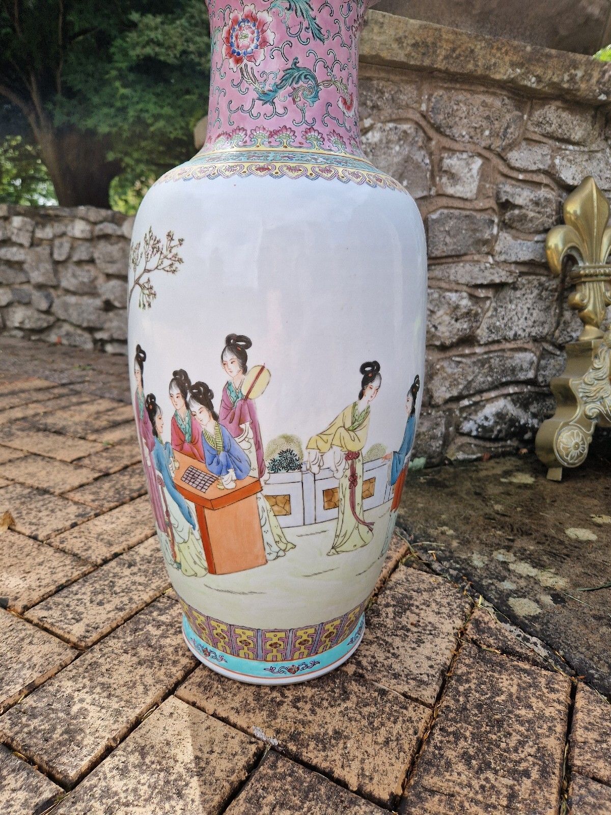 Antique Large Chinese Vase Famille Rose Dynasty photo 95.0