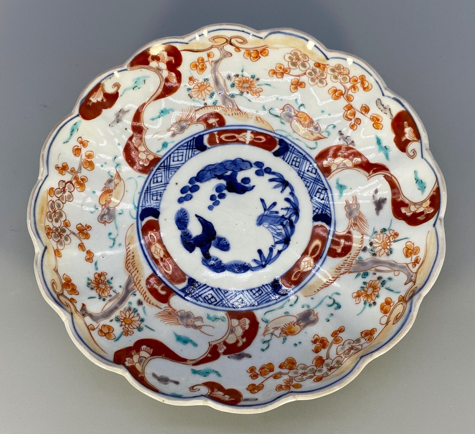 Fine Pair 18thc Japanese Edo Period Scallop Form Porcelain Imari Bowl Dish Plate photo furniture
