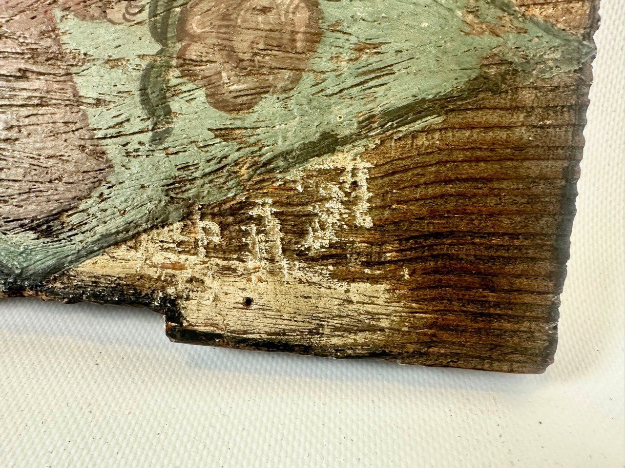 Antique Slovenian Folk Art Beehive Front Board With Saint Catherine Of Alexandria, 19th Century photo vinterior