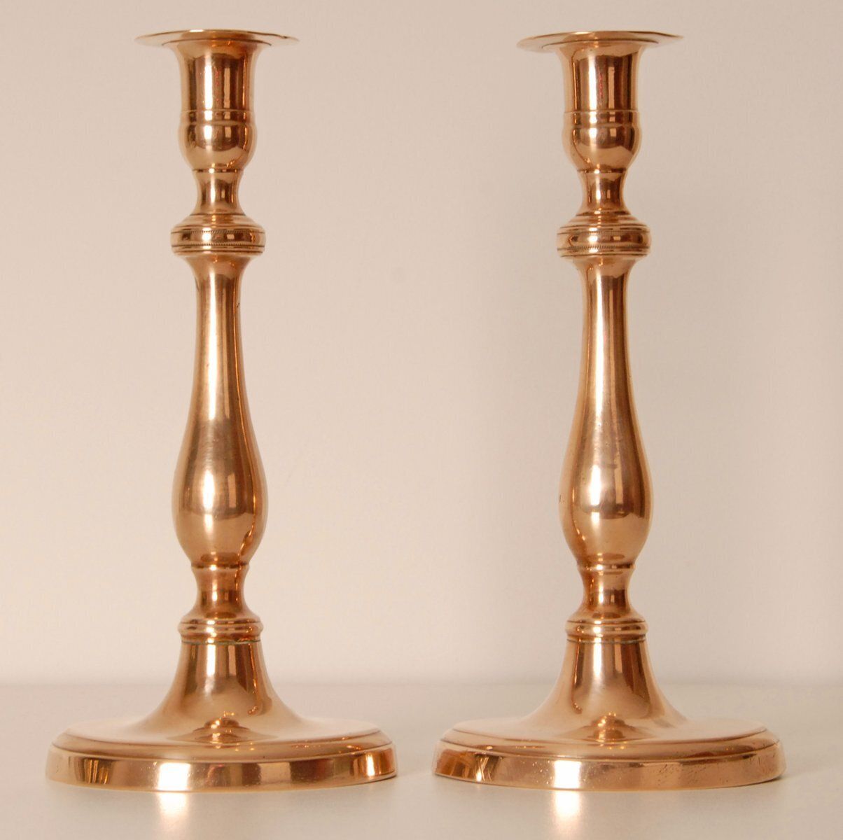 Antique English Candlesticks In Bronze 1700s Set Of 2 photo for sale