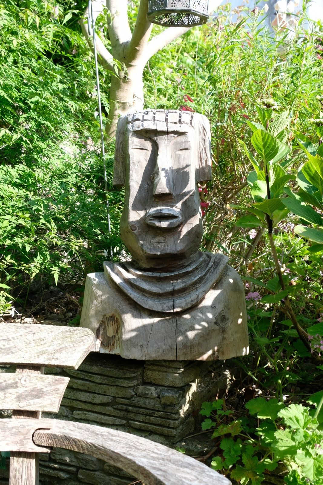 Naïve Folk Art Wooden Bust Of A Mythical Man – Hand Carved photo for sale