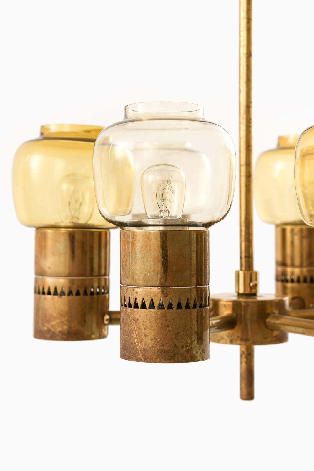 Ceiling Lamp In Brass And Original Glass By Hans Agne Jakobsson, 1950's photo for sale