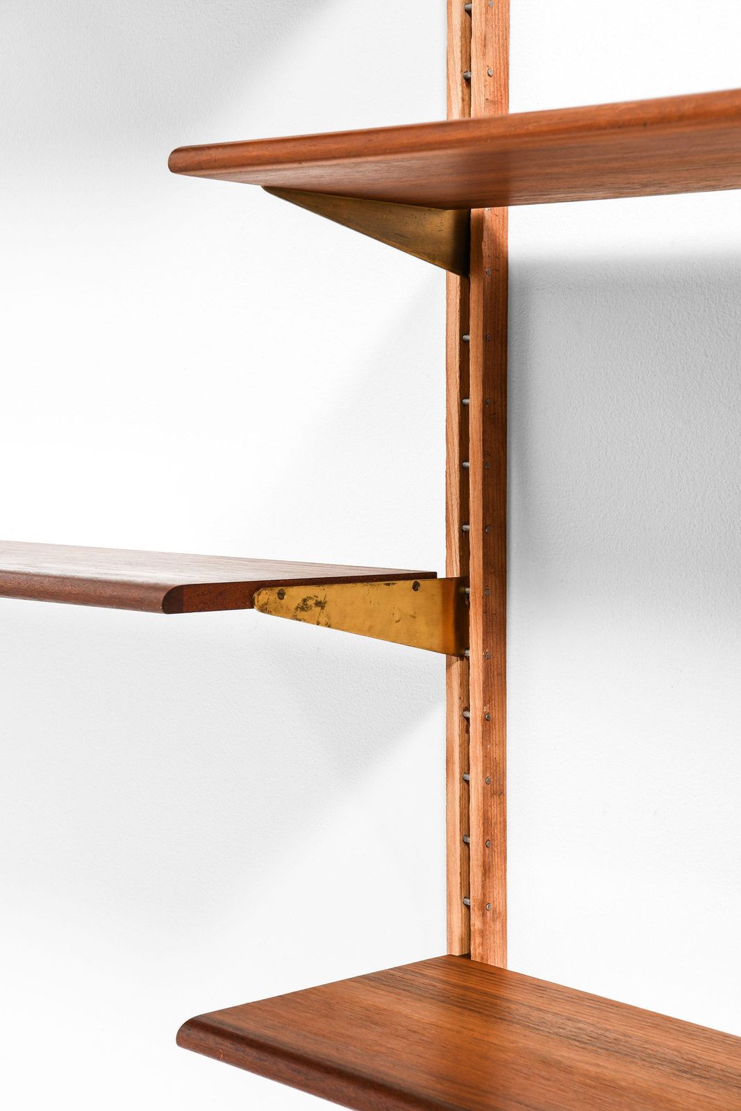 Wall Mounted Bookcase In Teak, Beech And Brass By Finn Juhl, 1956 photo vinterior