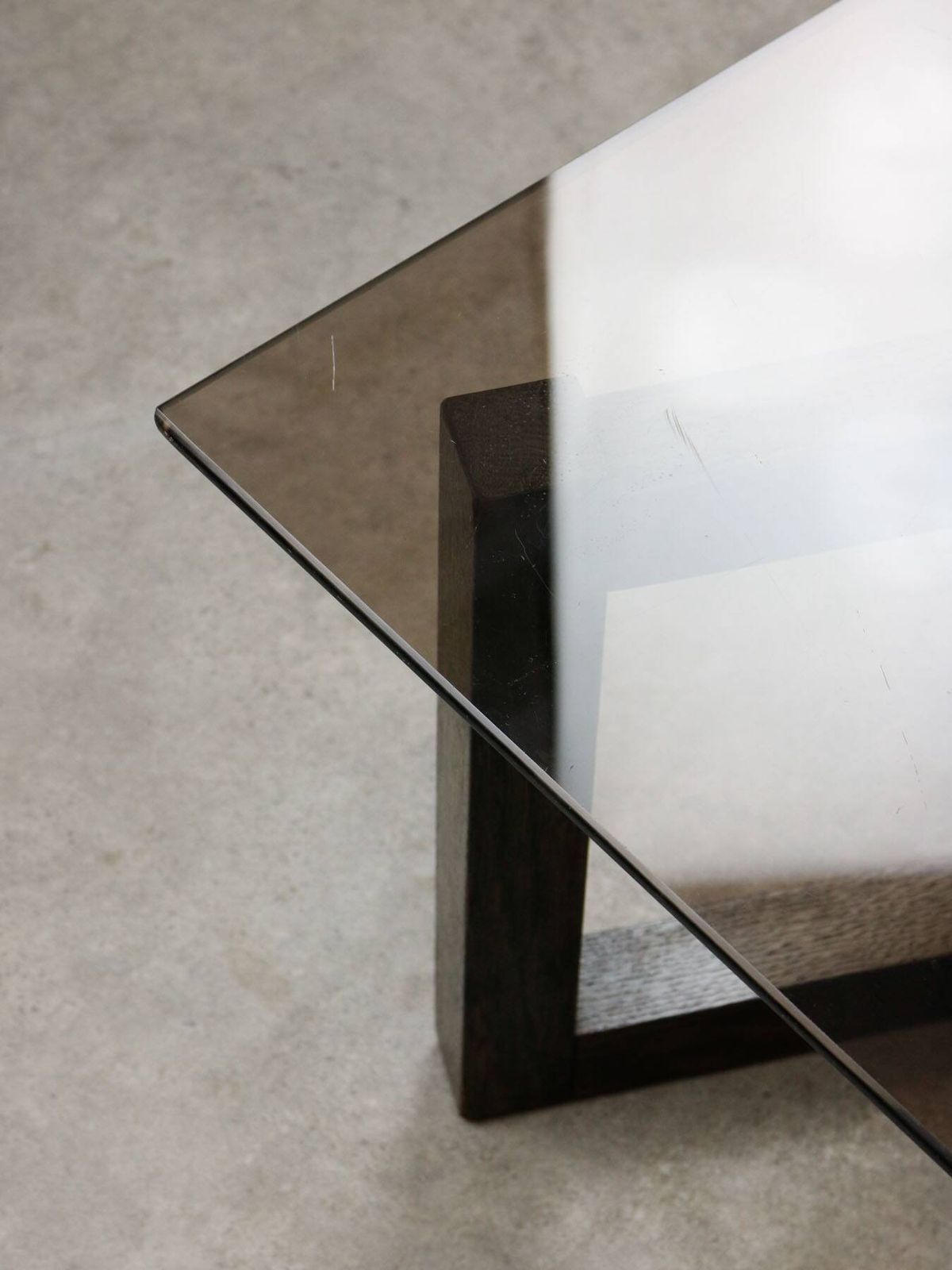 Italian Wooden & Smoked Glass Coffee Table, 60s photo 1309.0