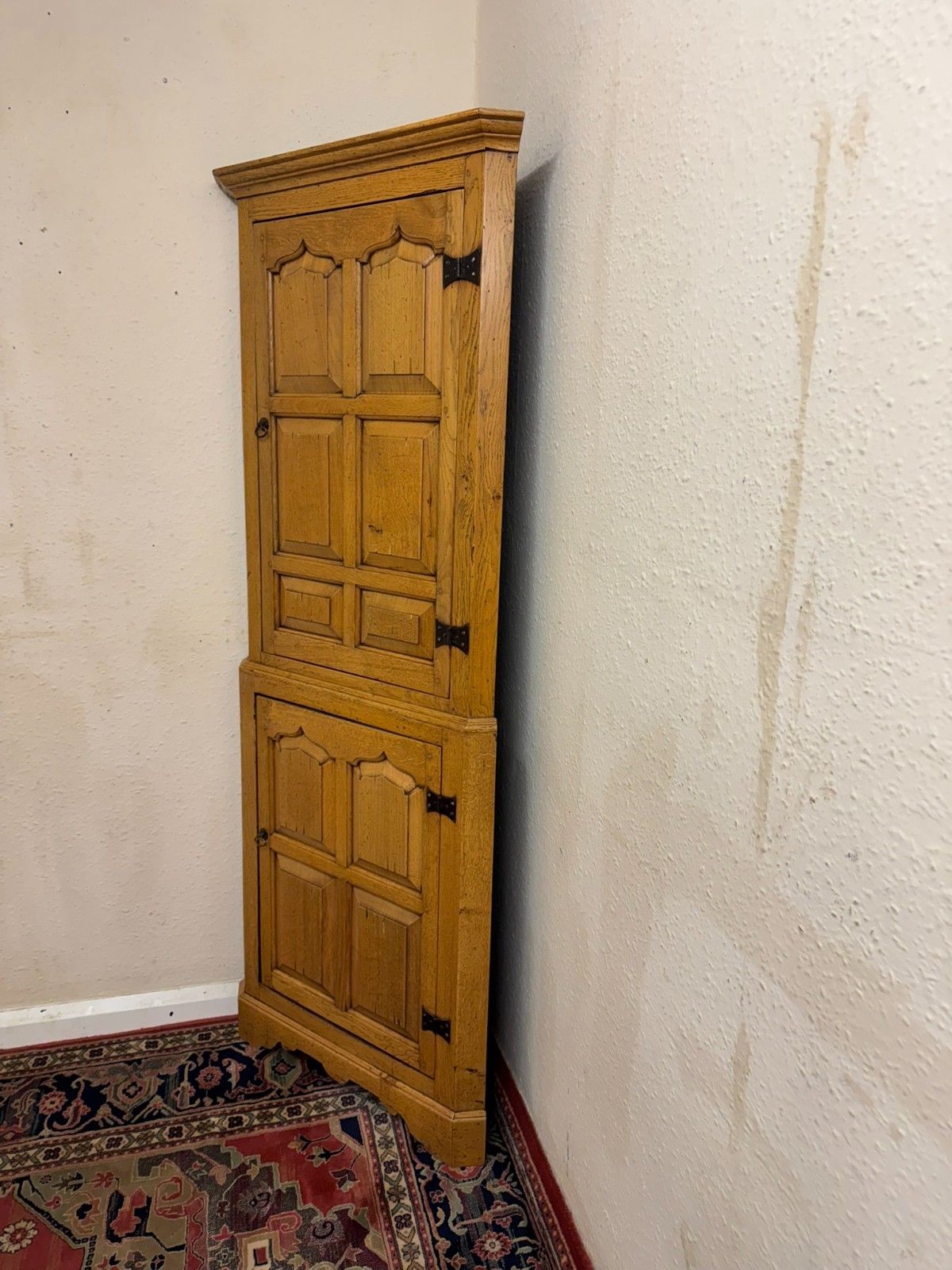 Outstanding Quality Light Oak Panelled Corner Cupboard photo Furniture