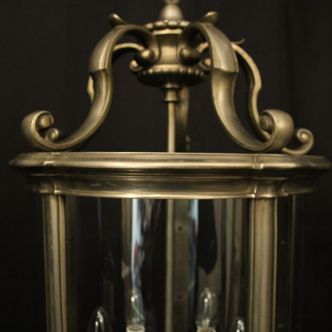 French Silver Gilded Bronze Antique Lantern photo vintage