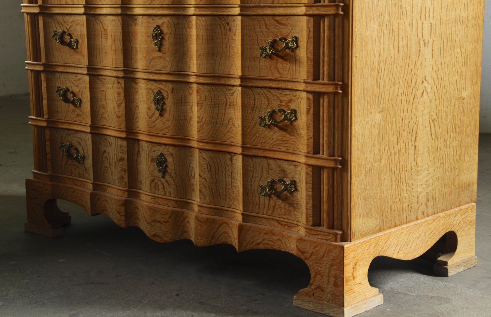 photo furniture Vintage Mid Century Baroque Style Danish High Boy Brutalist Dresser 1960s