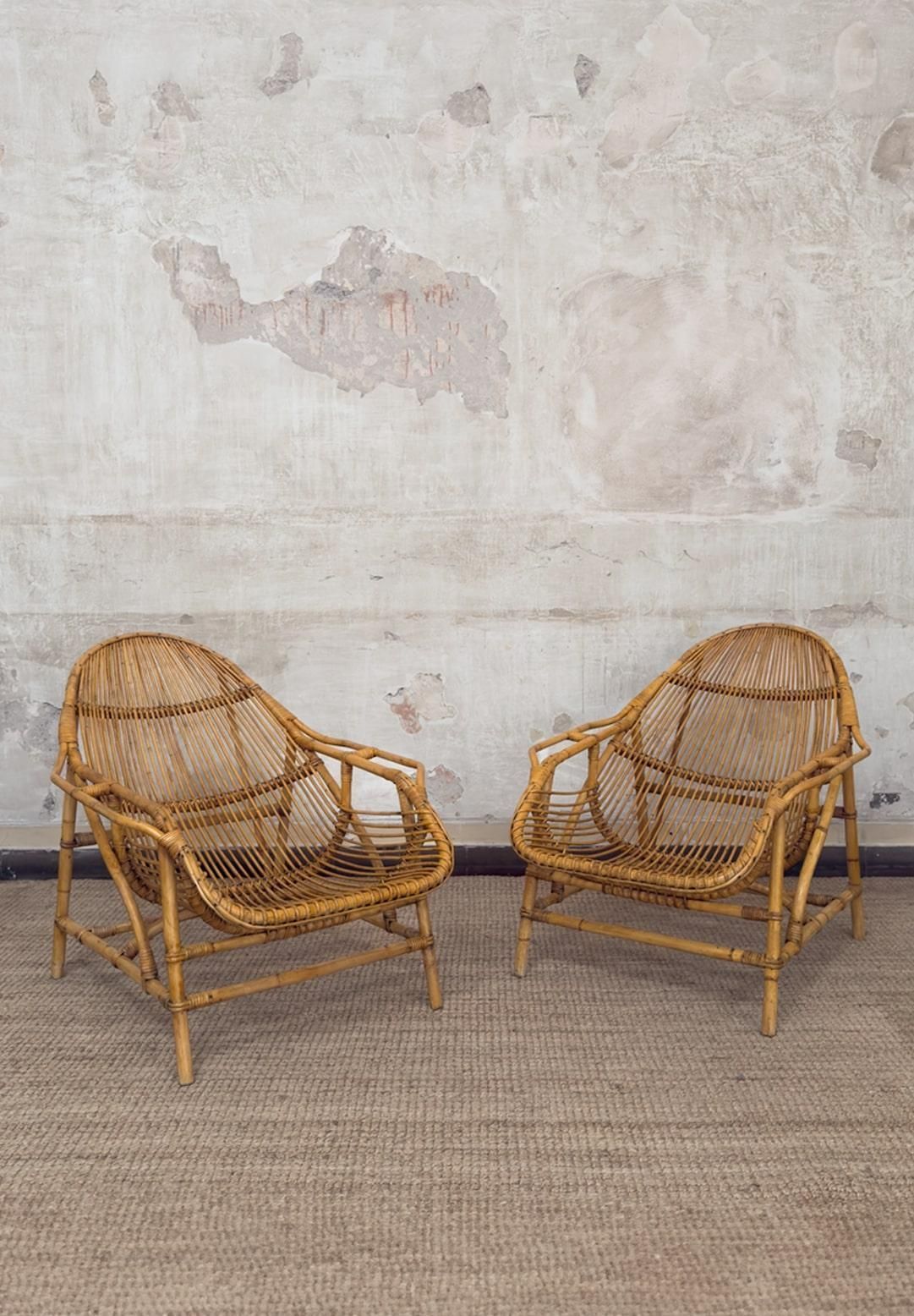 Pair Of Bamboo Lounge Armchairs By Ikea – Second Half Of The 20th Century photo furniture