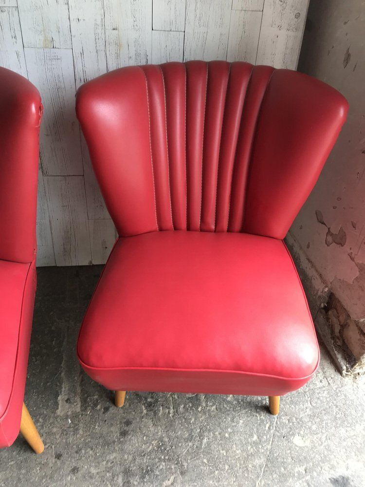 Mid Century Sky Red Cocktail Chair, 1950s photo for sale