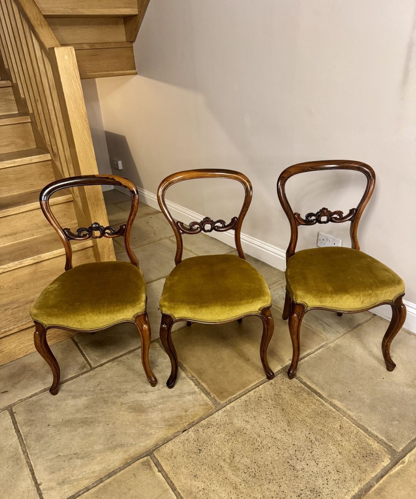 Stunning Quality Set Of Six Antique Rosewood Balloon Back Dining Chairs photo for sale