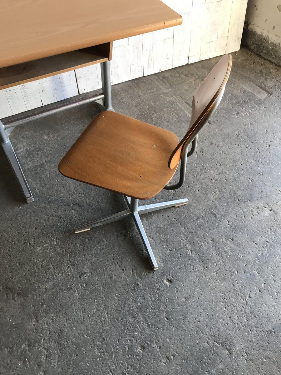 photo furniture Swiss School Desk And Chair From Embru, 1960s, Set Of 2
