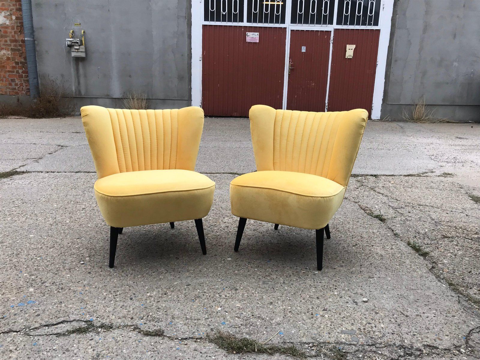 Set Of Yellow Lounge Chairs, 1950s photo buy