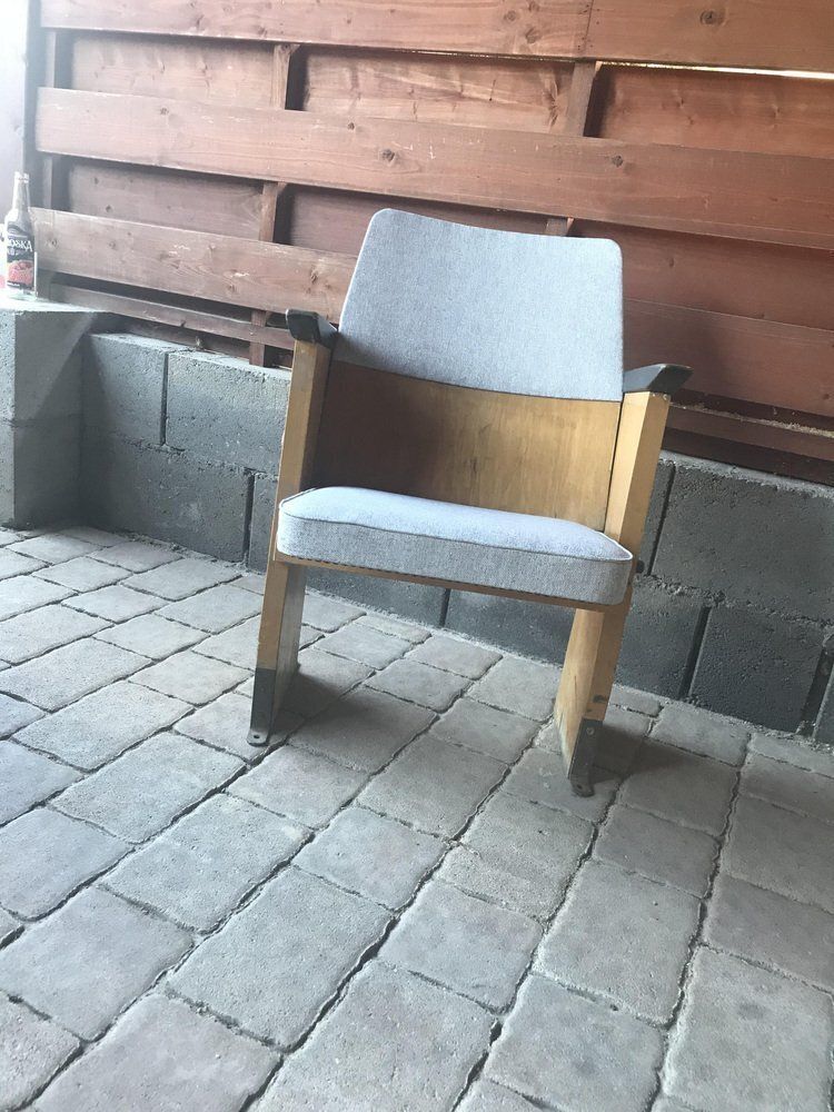 Mid Century Hungarian 1 Seater Cinema Bench From Szék és Faárúgyár,, 1950s photo buy