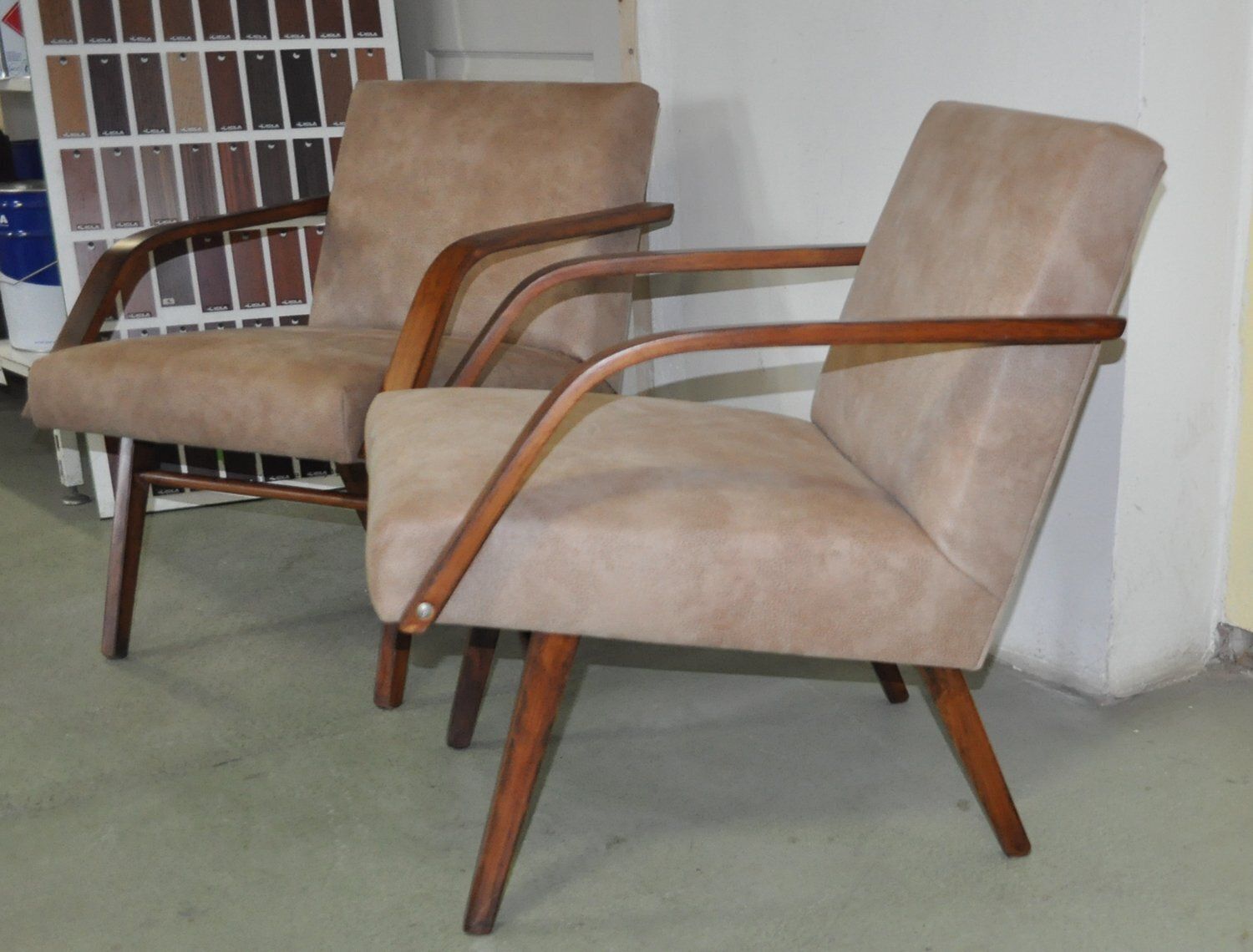 Set Of Lounge Chairs From Cesky Nabytek, 1950s photo Furniture