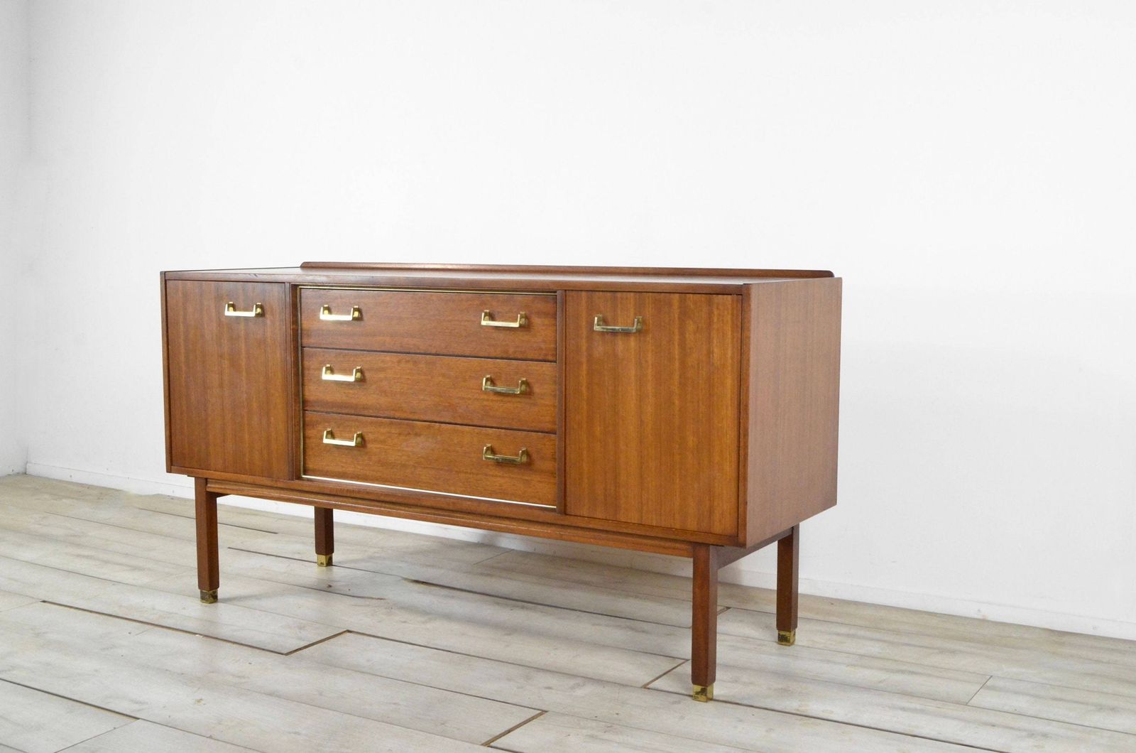 Midcentury G Plan 'E Gomme' Sideboard In Walnut And Brass. Vintage Modern / Mid Century / Danish Style photo buy