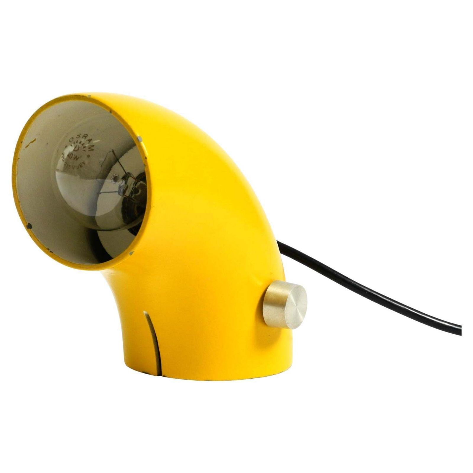 Very Rare Original Space Age 60s Yellow Table Lamp Made Of Iron By Temde photo furniture