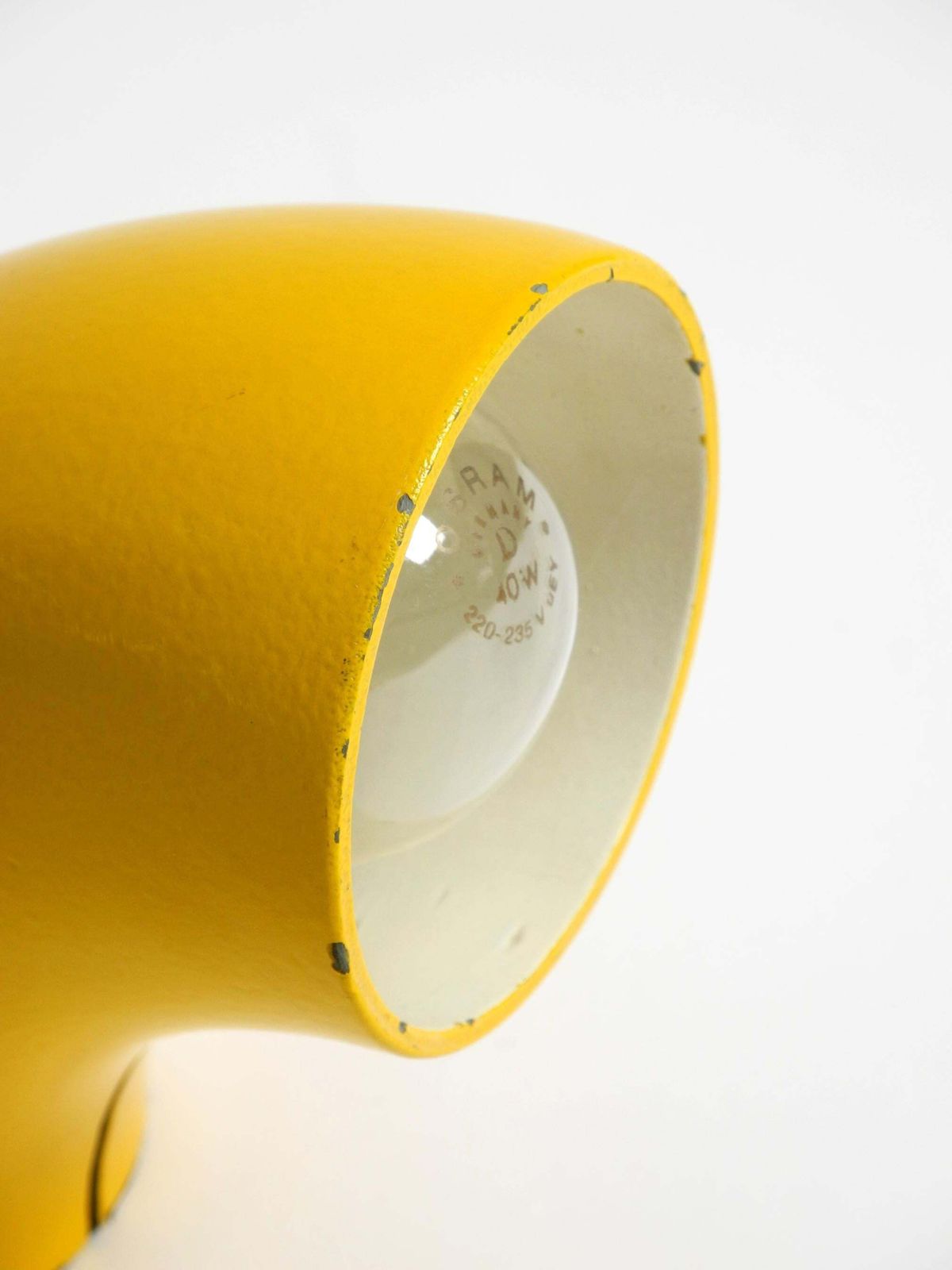 photo for sale Very Rare Original Space Age 60s Yellow Table Lamp Made Of Iron By Temde