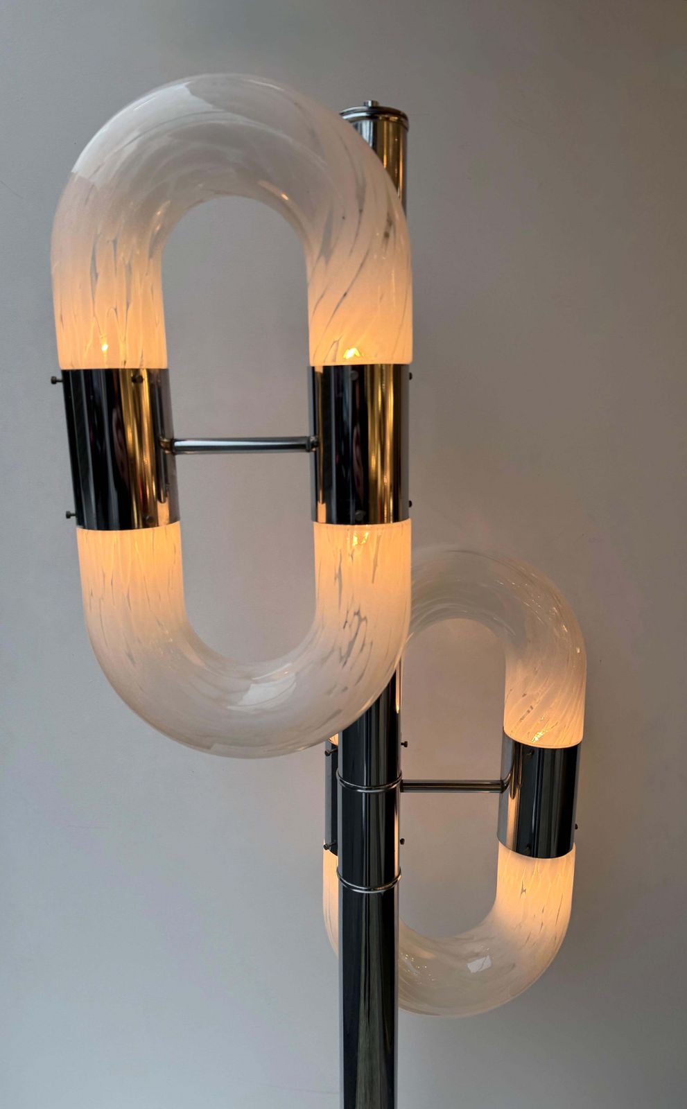 Metal Chain Floor Lamp Murano Glass By Aldo Nason For Mazzega, Italy, 1970s photo Lighting