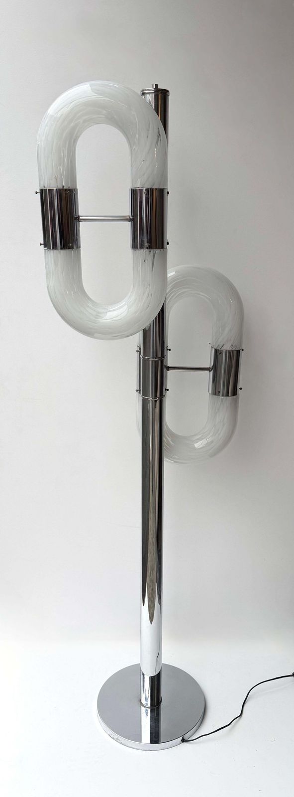 Metal Chain Floor Lamp Murano Glass By Aldo Nason For Mazzega, Italy, 1970s photo 5959.0