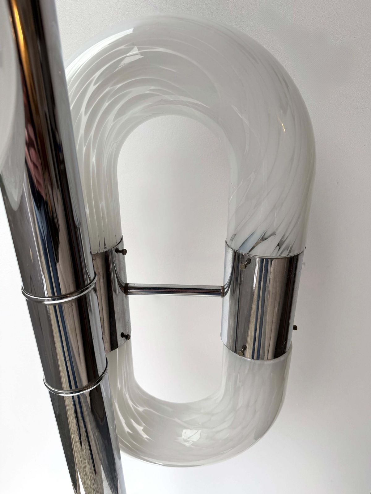 Lighting Metal Chain Floor Lamp Murano Glass By Aldo Nason For Mazzega, Italy, 1970s photo