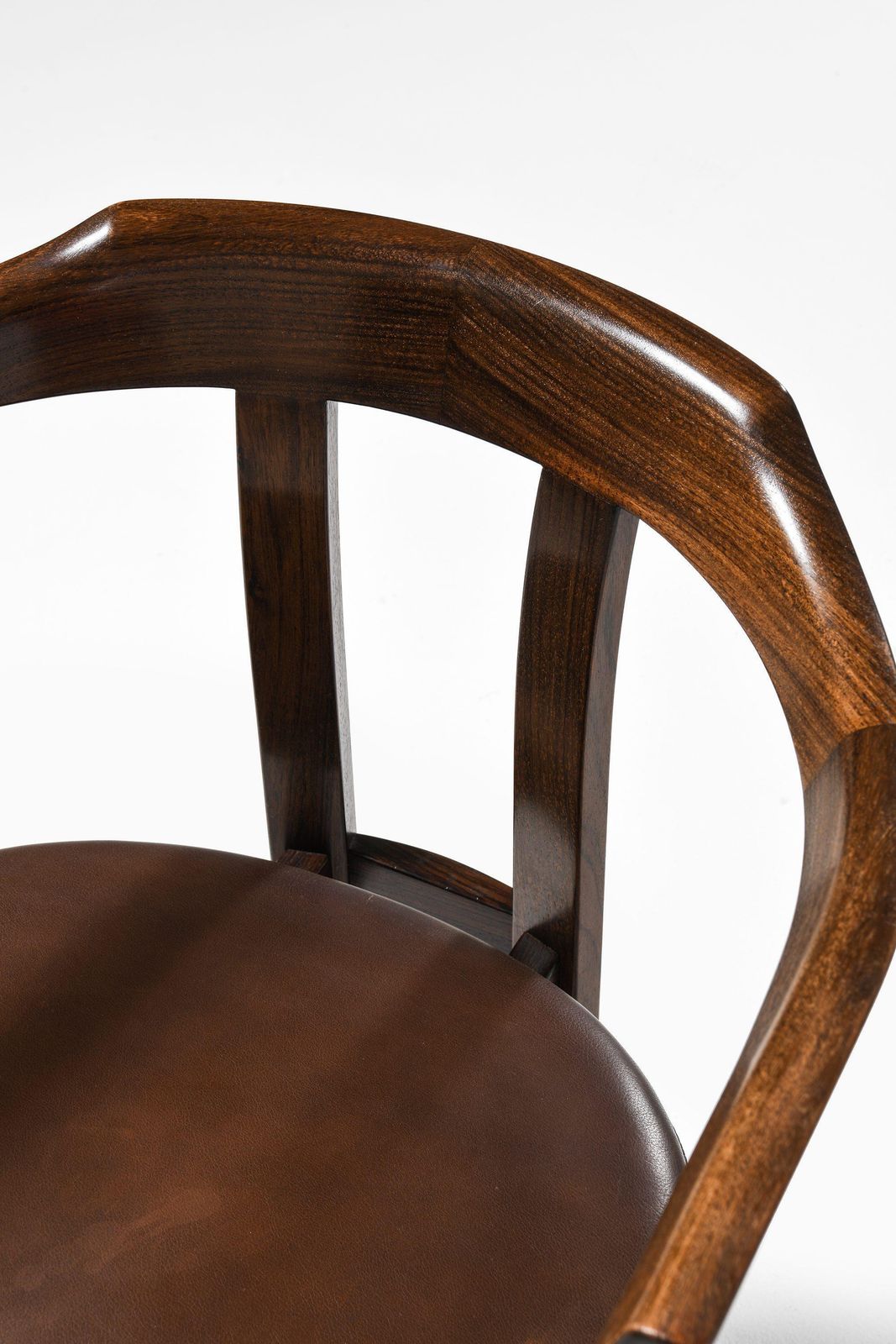 Armchair In Rosewood And Original Brown Leather By Hans Olsen, 1960's photo 3424.0