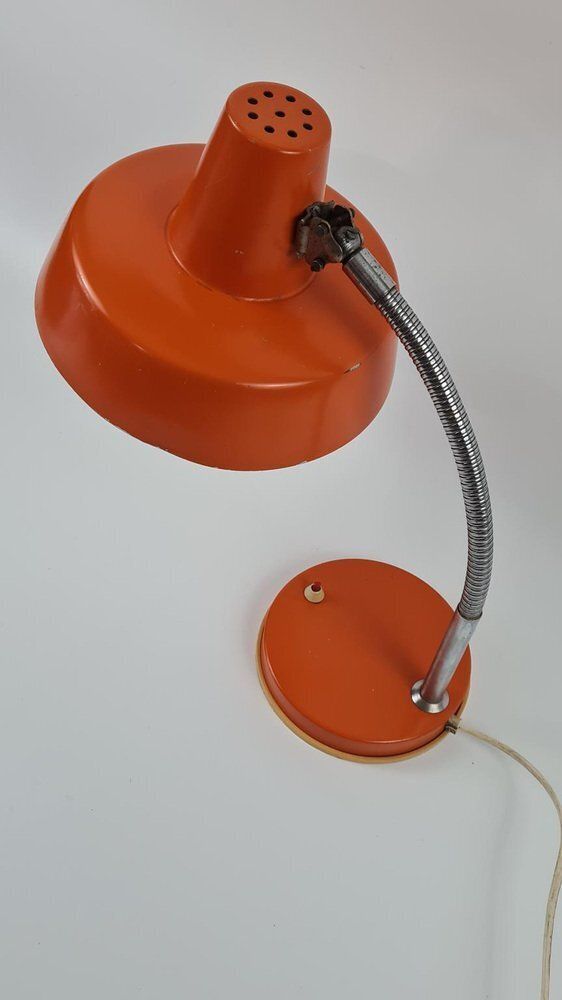 Desk Lamp In Orange Metal, Hungary, 1970s photo 149.0