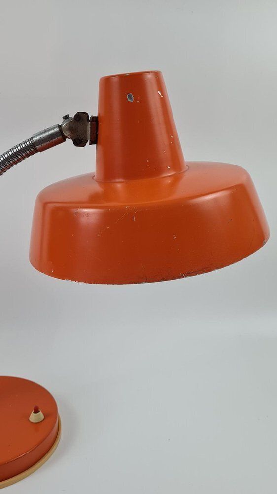 photo furniture Desk Lamp In Orange Metal, Hungary, 1970s