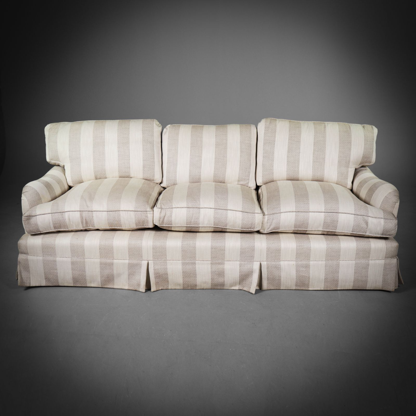 Peter Dudgeon 3 Seater Large Connaught Grand Sofa Stripes Beige Brown Rrp£12000 photo vintage