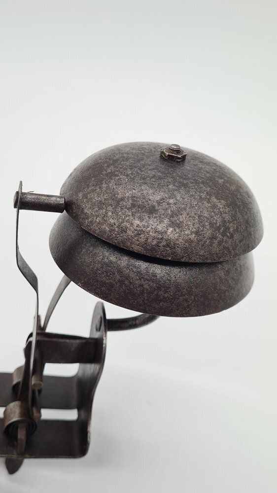 French Art Nouveau Doorbell In Gray Metal, 1890s photo vinterior