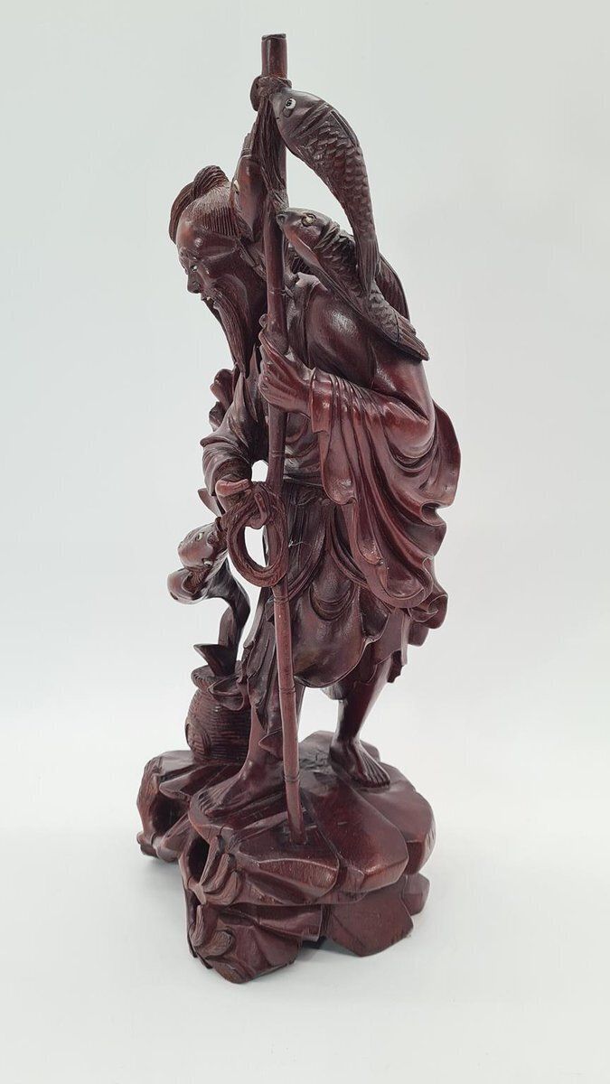 Chinese Figurine Of A Fisherman Or Sage In Boxwood, Early 20th Century photo furniture