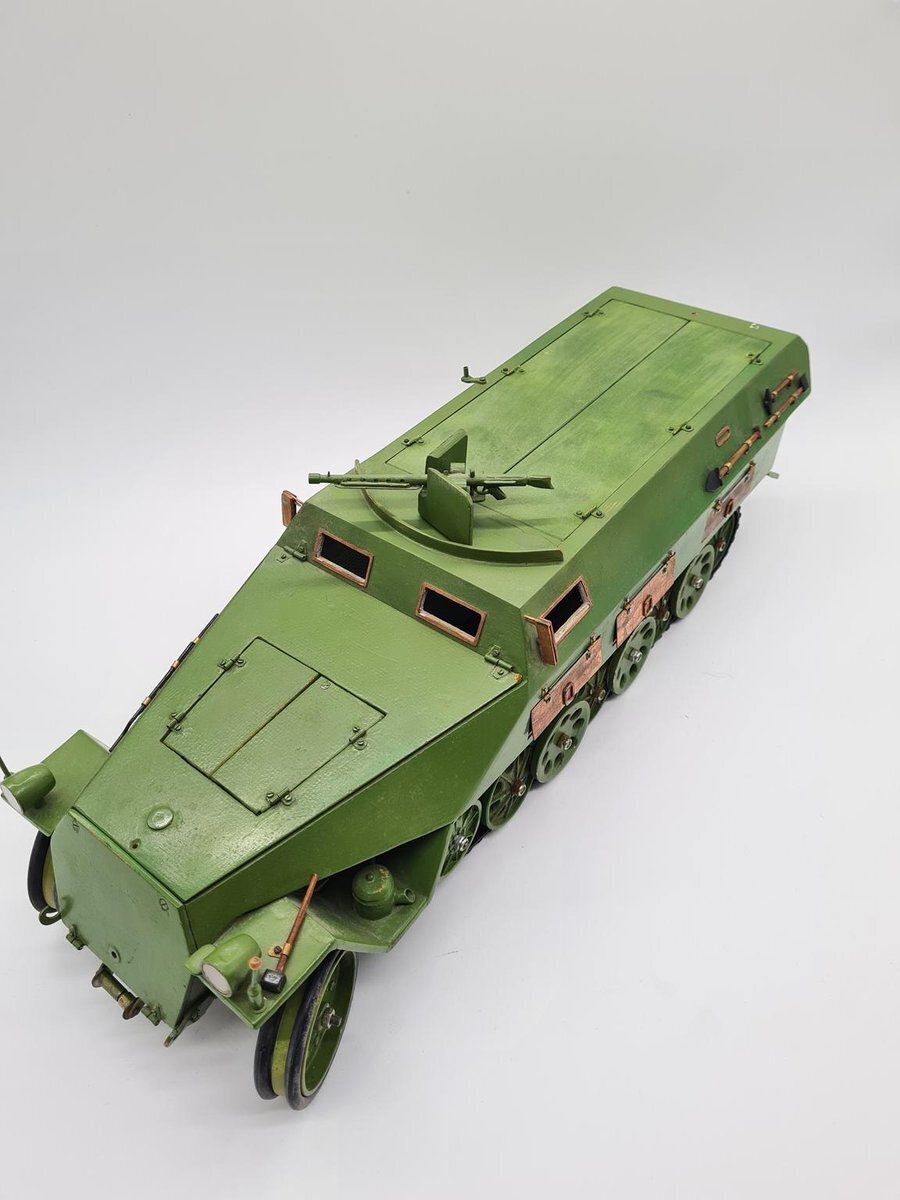 Model Sd.Kfz. 251 Carrier In Green Plywood And Metal, 1970s photo furniture