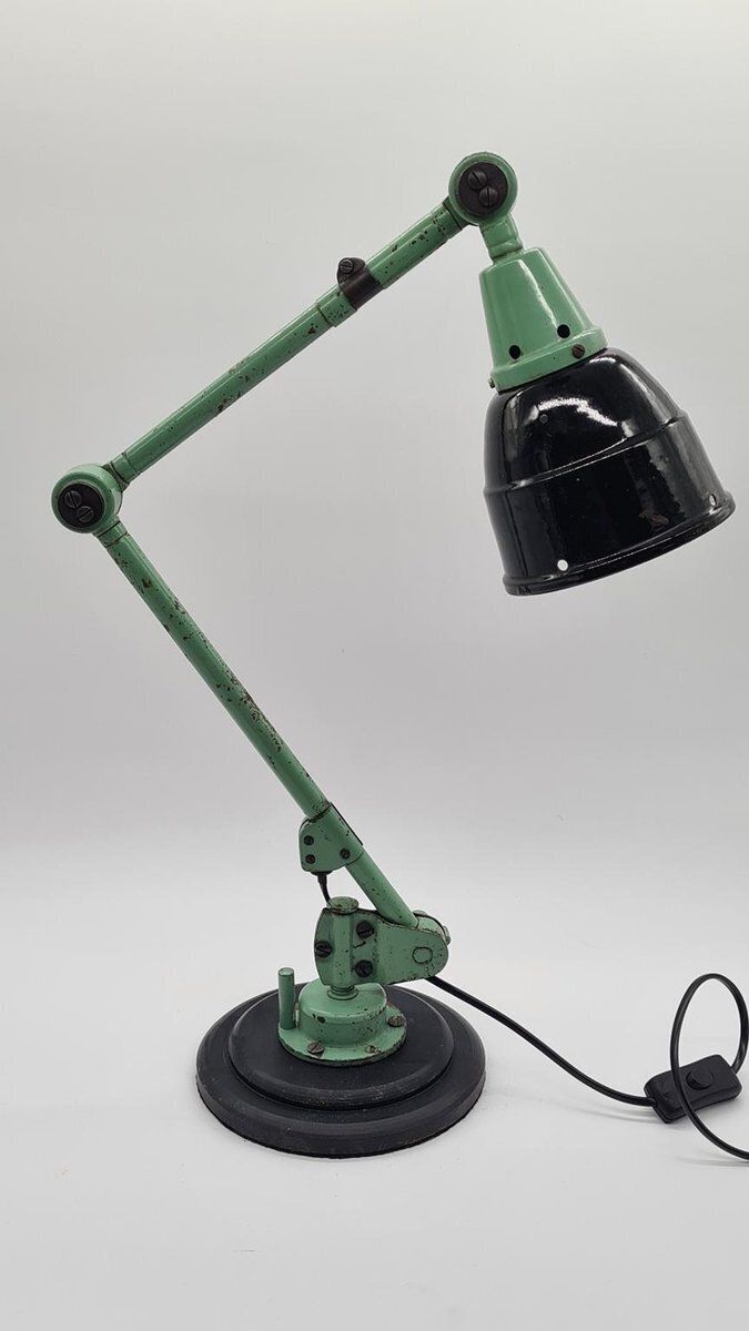 Articulated Lamp In Green Metal By C. Fischer For Midgard, 1950s photo vinterior