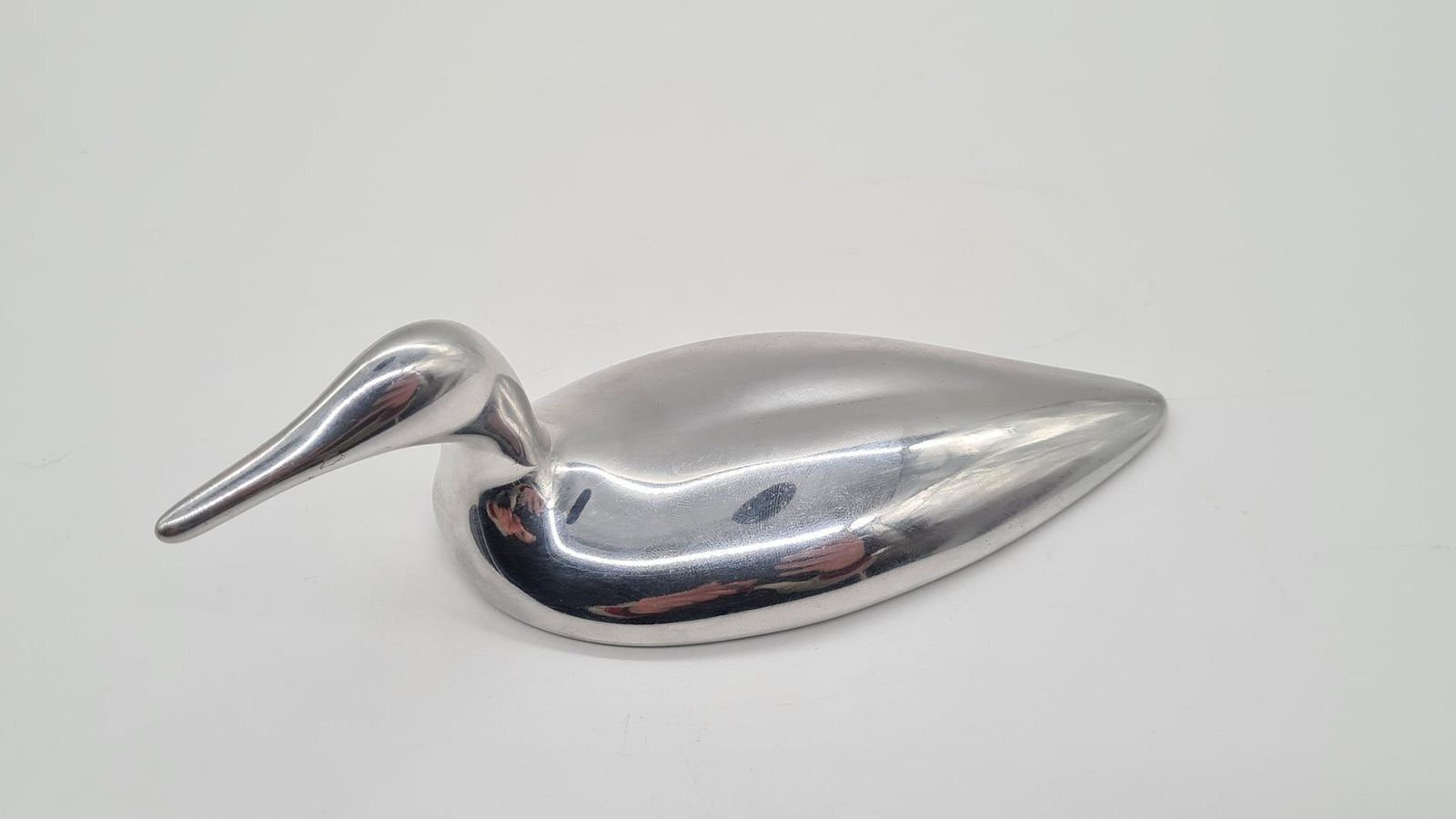 Hoselton Swan Sculpture In Polished Aluminum, 1970s photo for sale