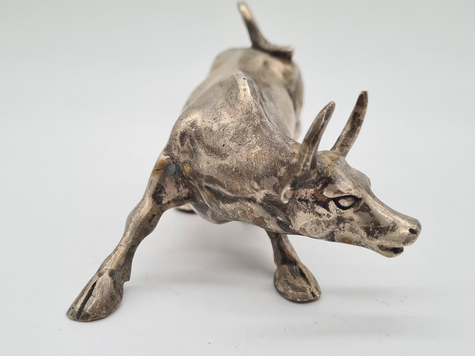 Charging Bull Figurine In Bronze By A. Di Modica, 1980s. photo 306.0