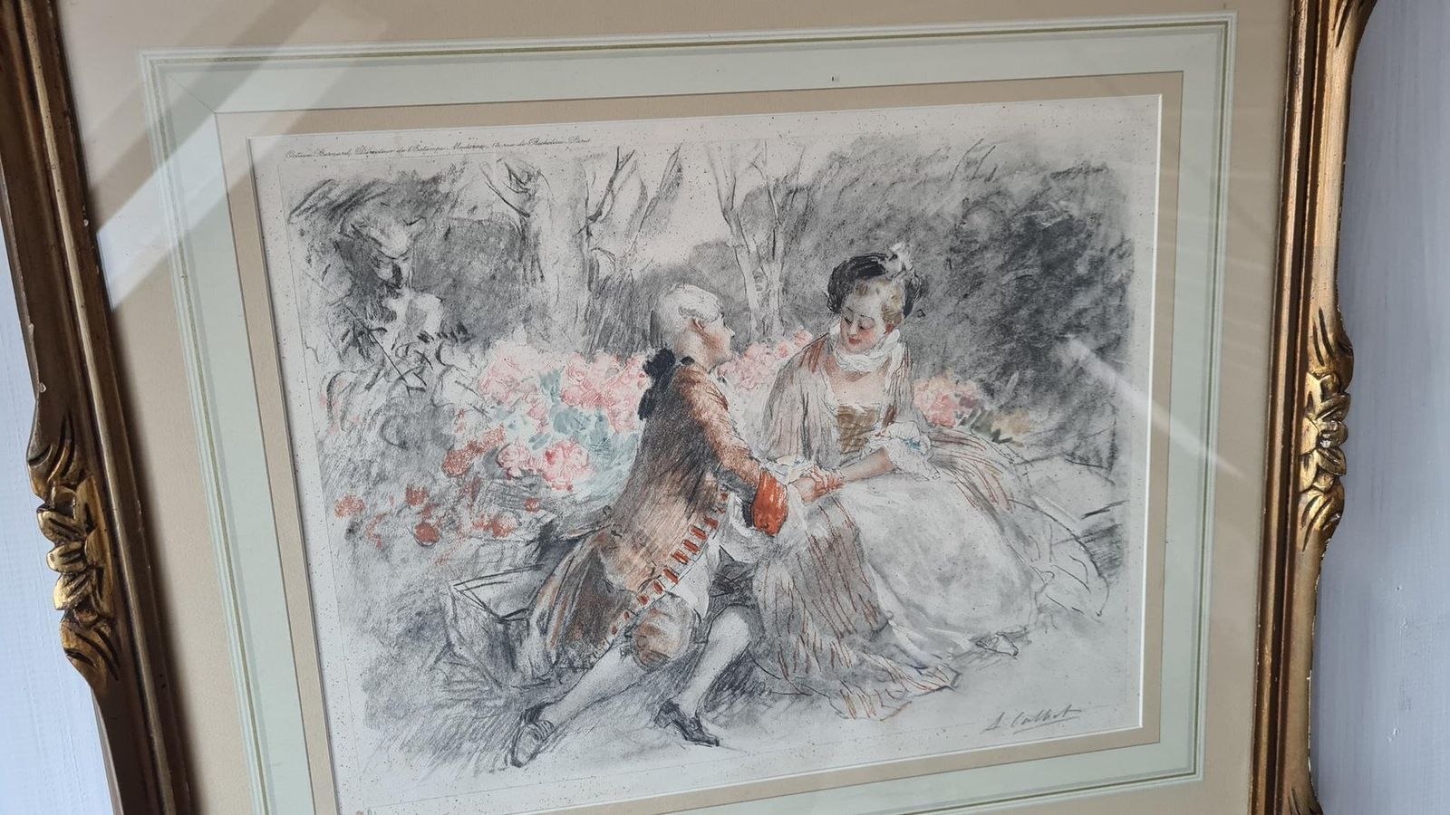 photo furniture Albert Calbet, 1910, Lithographs, Set Of 2