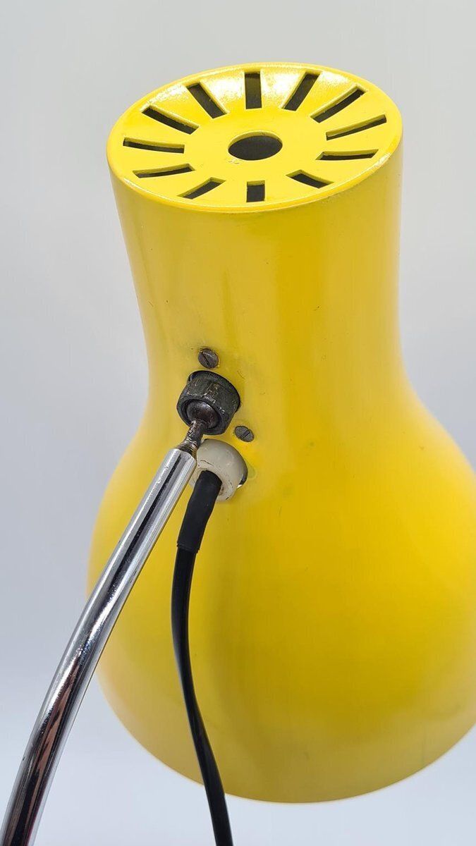 photo furniture Desk Lamp In Yellow Metal And Chrome By J. Hůrka, Czechoslovakia, 1970s