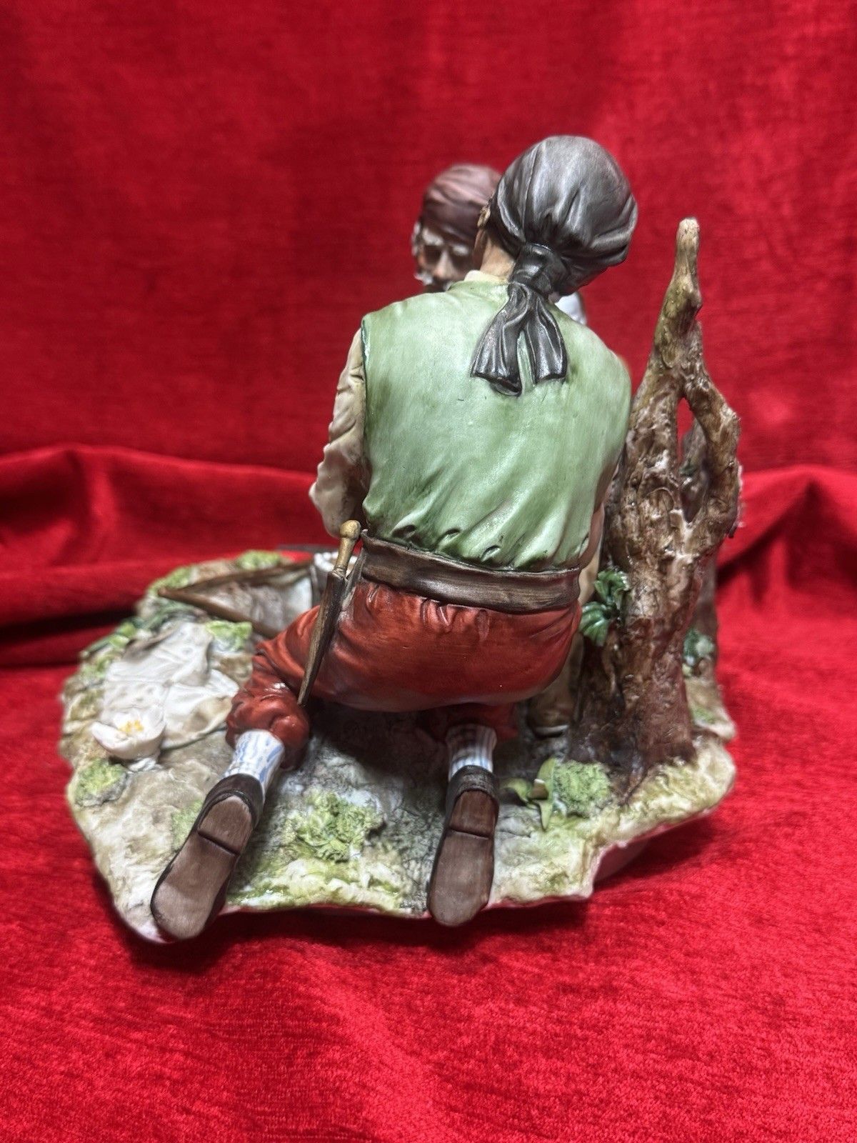 photo for sale Large Italian Capodimonte Porcelain Figurine 'The Pirates Hidden Treasure'signed