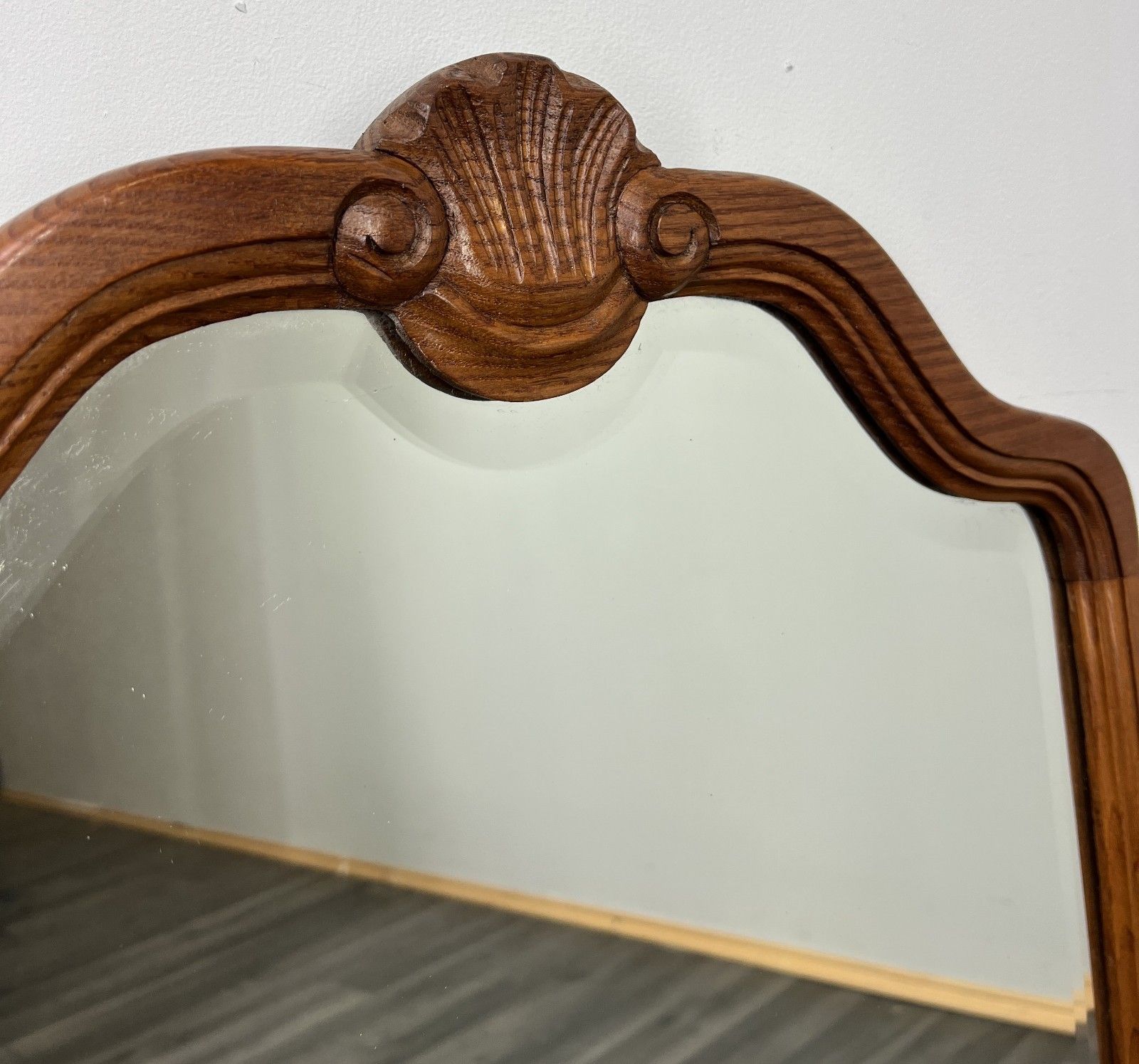 Vintage French Style Carved Wall Mirror Ornate Oak Wall Frame Lot 4775 photo for sale