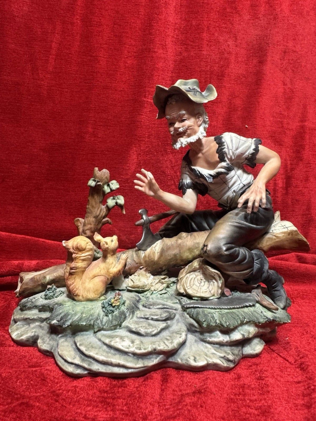 Italian Original Capodimonte Titled 'The Woodcutter' Porcelain Figurine