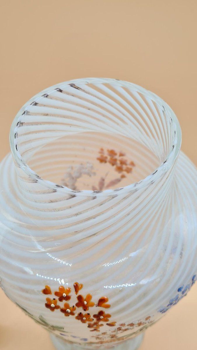 White Murano Glass Vase, Reticello,, Italy, 1960s. photo 262.0