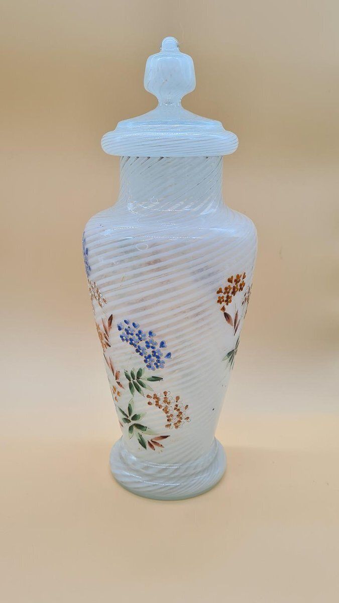 photo for sale White Murano Glass Vase, Reticello,, Italy, 1960s.