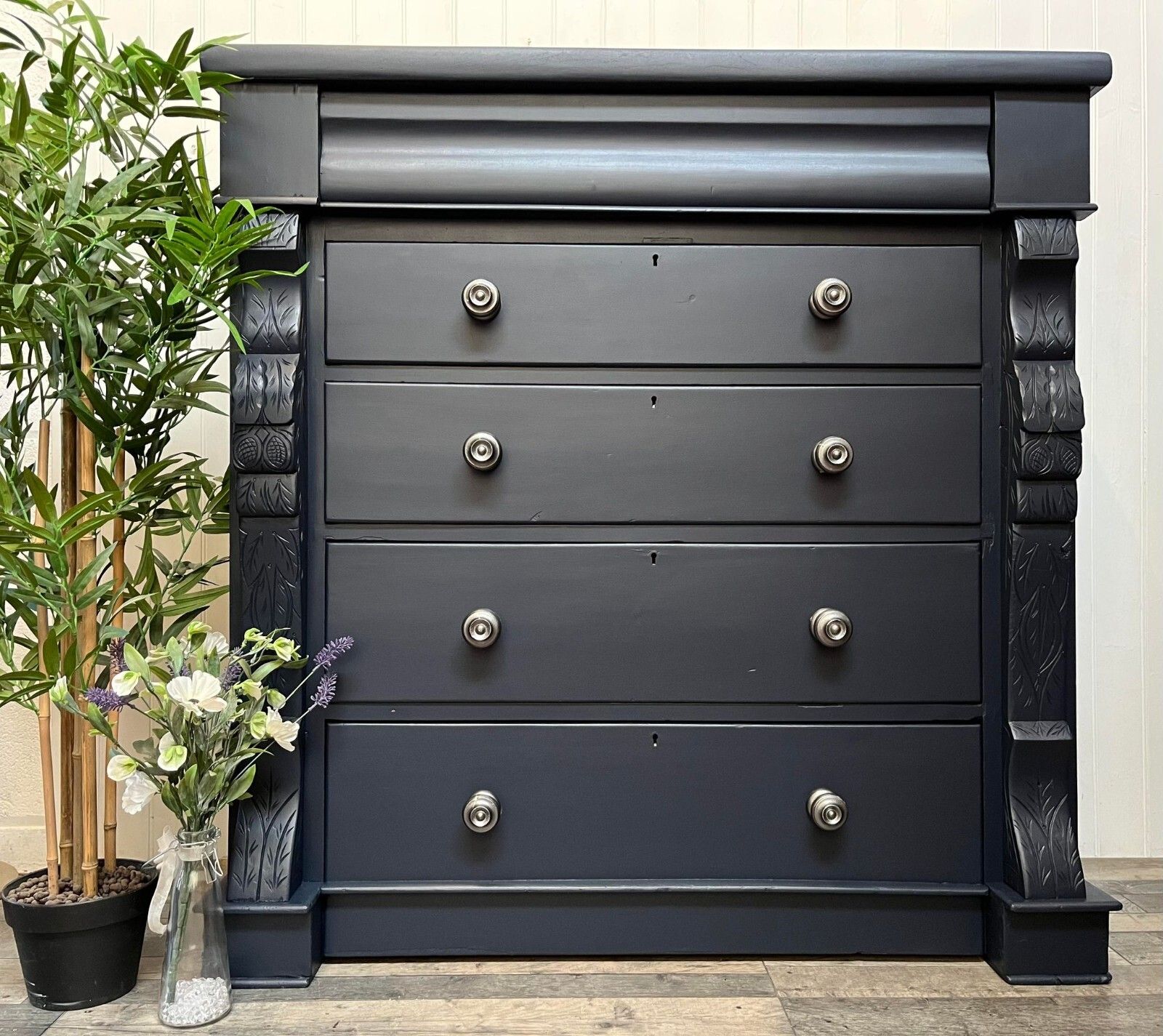 photo furniture Vintage Tall Chest Of Drawers Customised Painted Furniture In Fusion And F&B