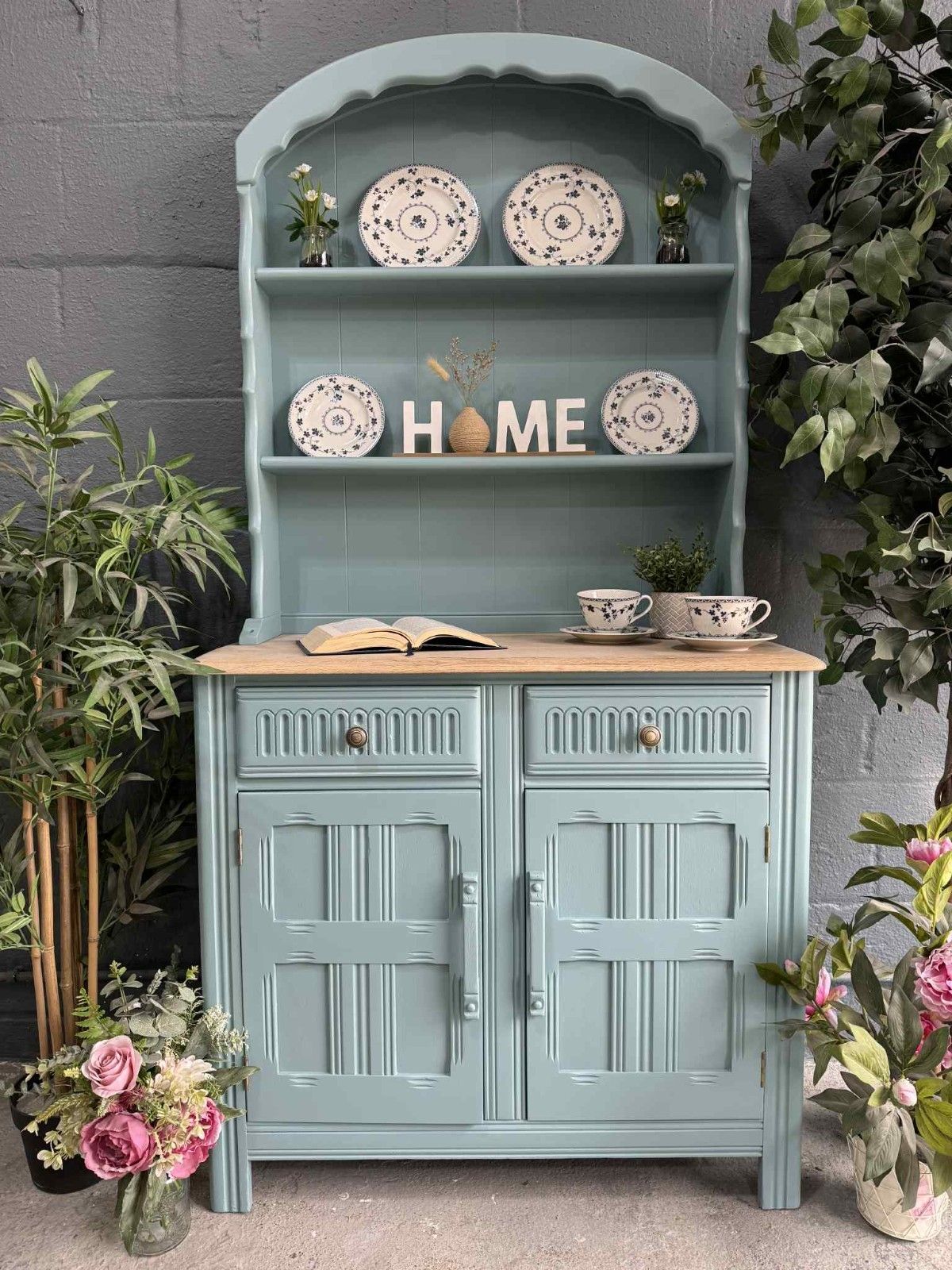 Vintage Medium Priory Style Dutch Dresser Storage Unit Ready For Upcycle photo buy