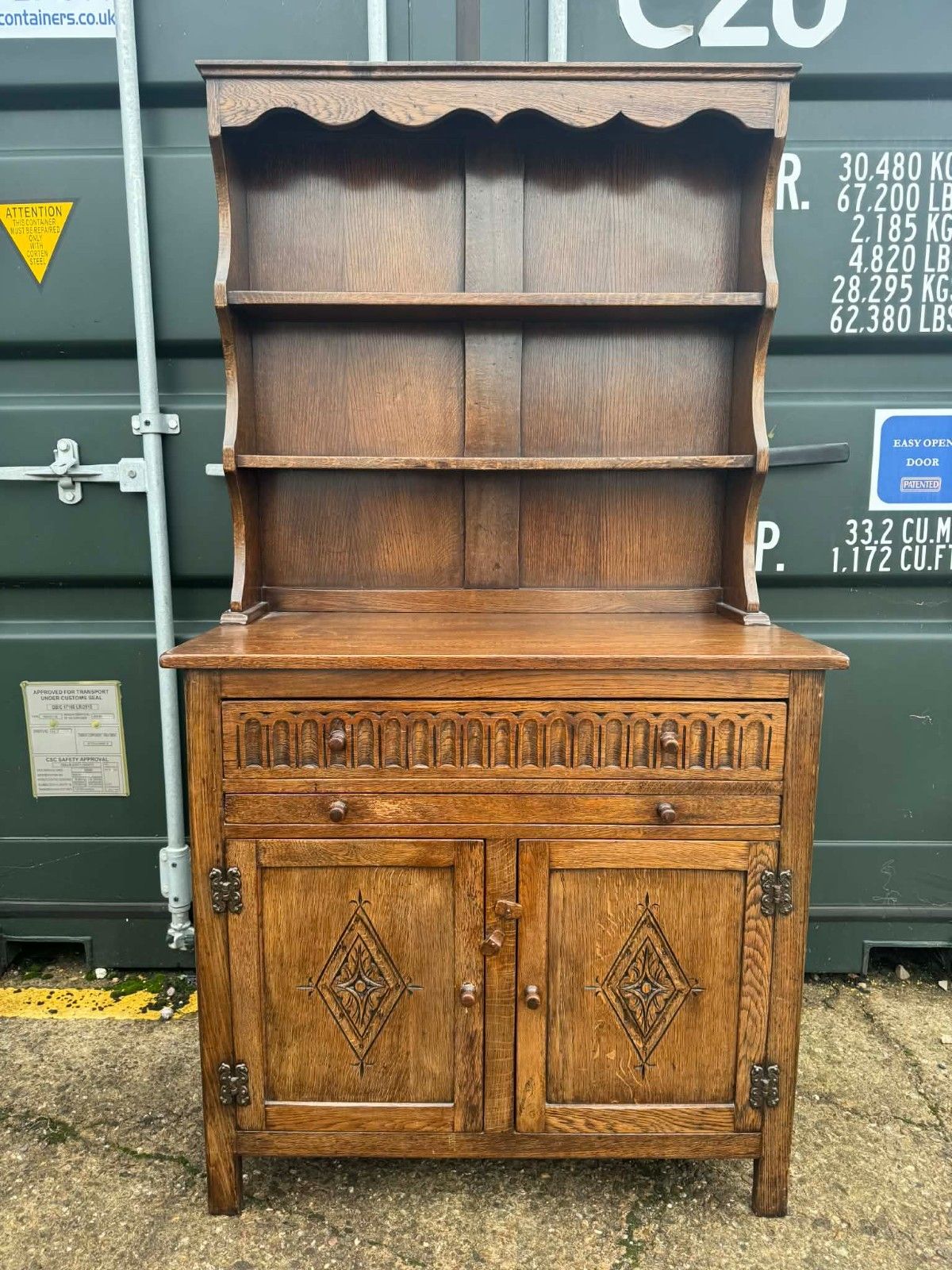 Vintage Small Welsh Dresser Plate Rack Storage Ready For Upcycling
