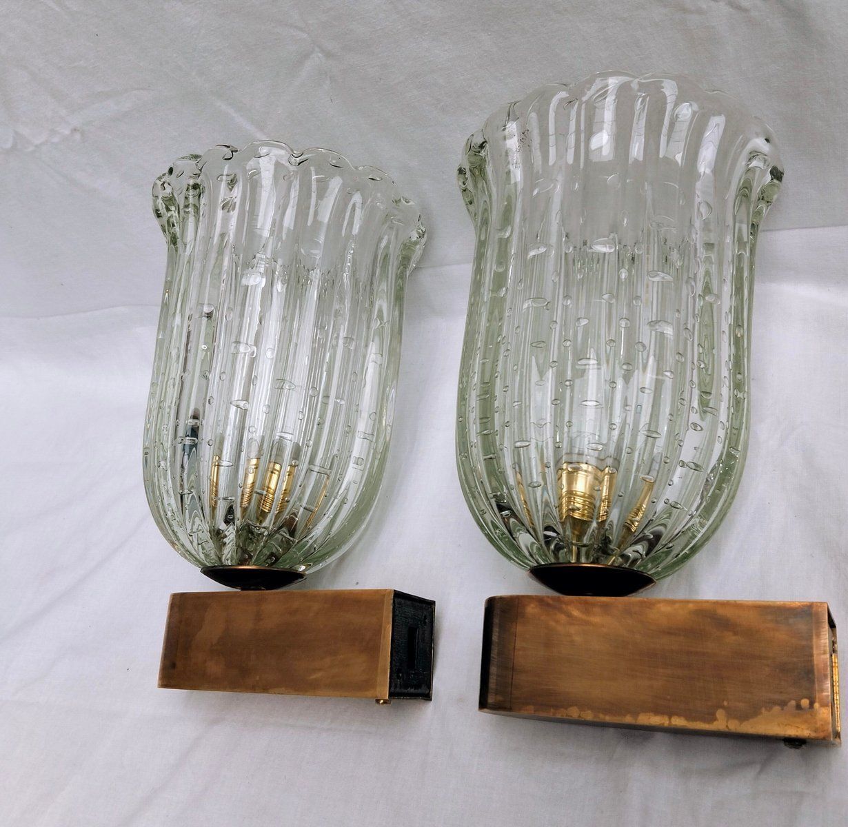 Wall Lamps By Barovier & Toso, 1980s, Set Of 2 photo for sale