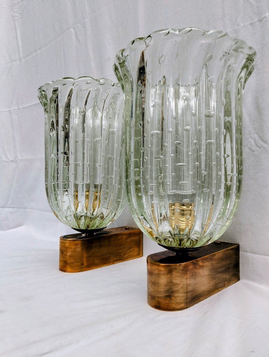 Wall Lamps By Barovier & Toso, 1980s, Set Of 2 photo Lighting