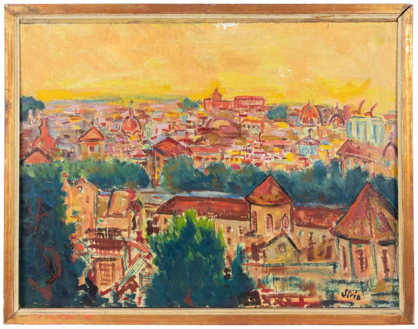 Sirio Pellegrini View Of Rome   Paint By Sirio Pellegrini   1970