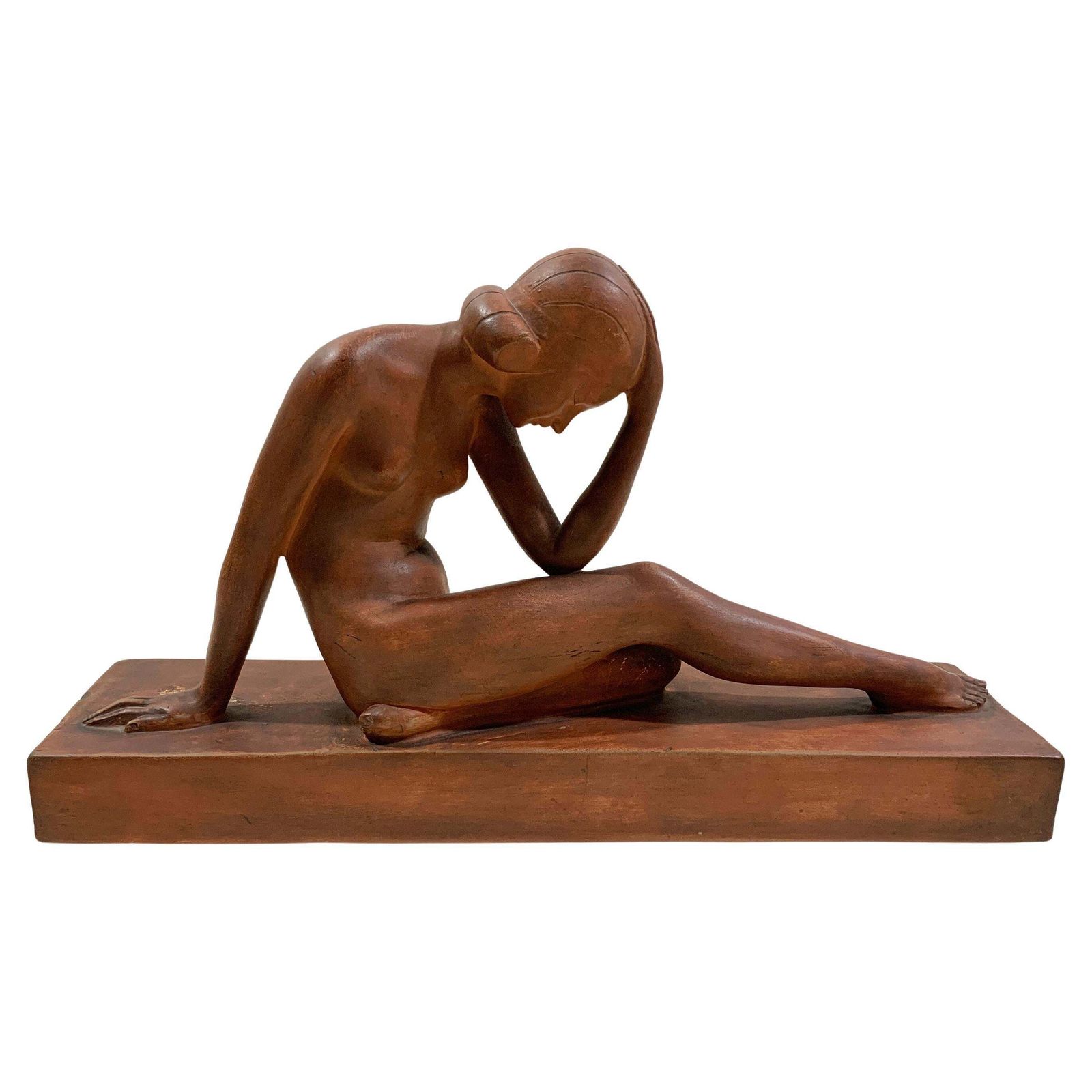 Art Deco Nude Sculpture, In Terracotta, Circa 1930s, Signed "Guero"