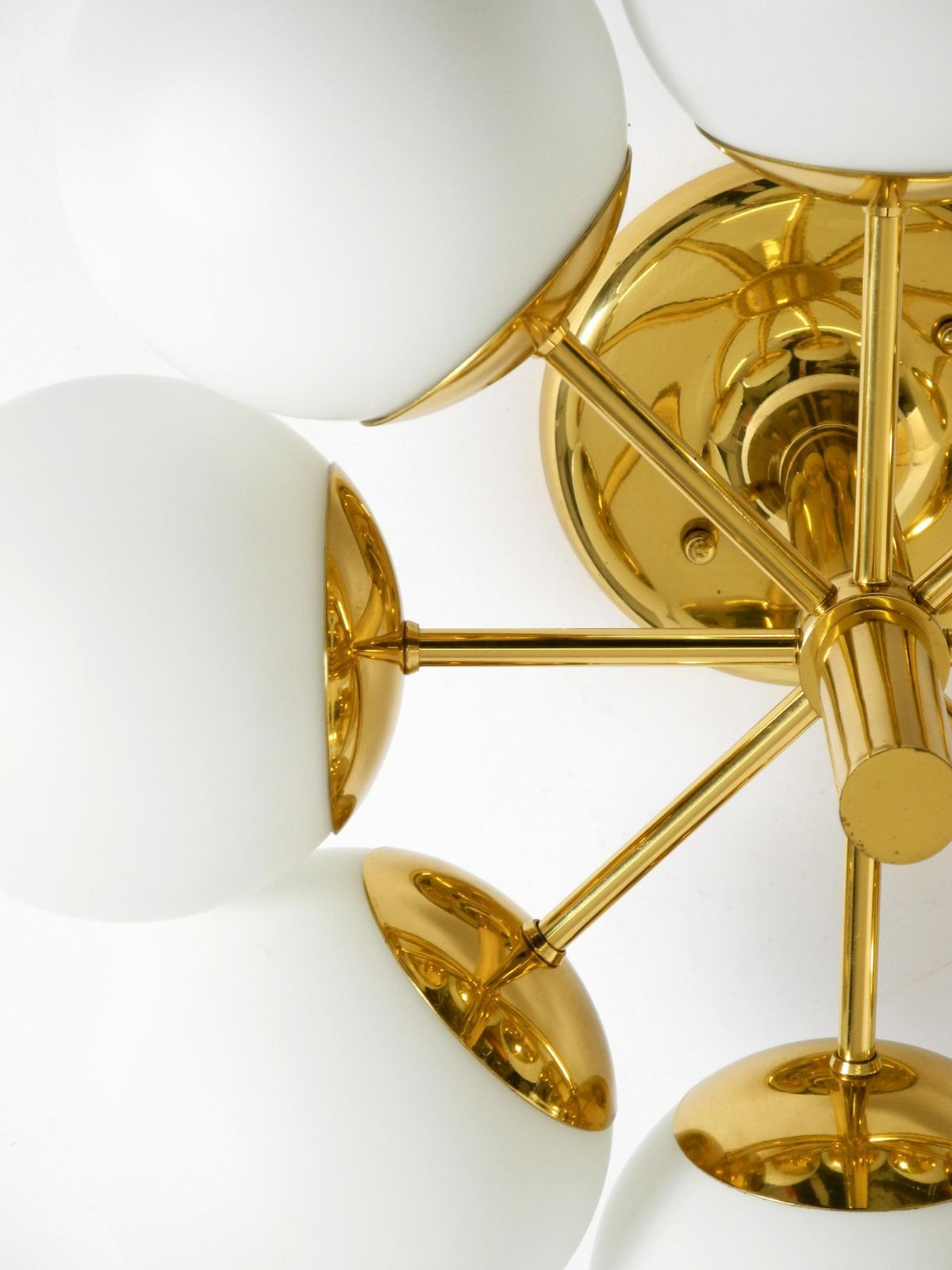 1960s Space Age Brass Ceiling Lamp With 8 Glass Balls By Kaiser Leuchten photo buy